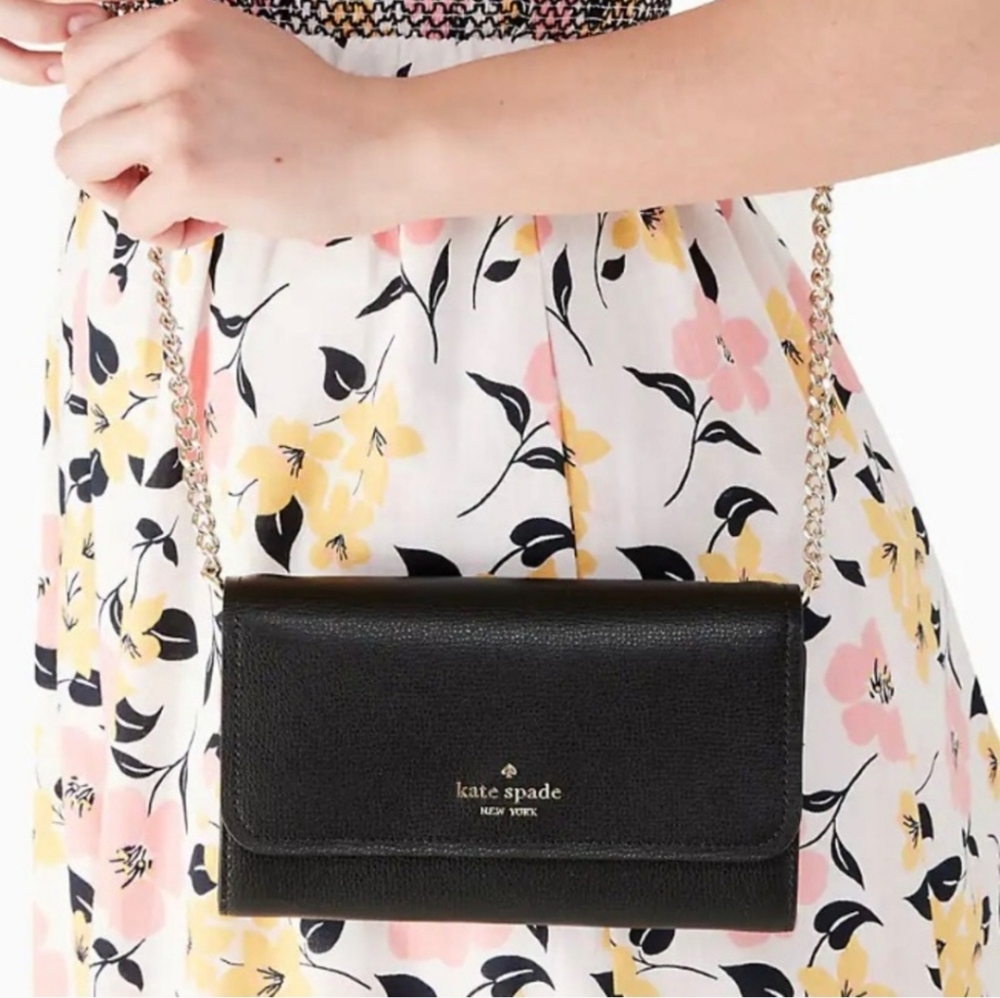 Kate Spade Black Crossbody Bag with Chain Strap